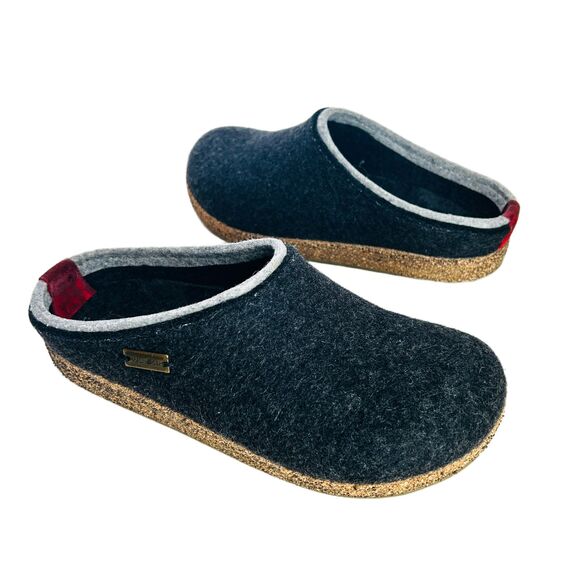 Haflinger Grizzly Kris Clog Shoes Euro 38 Graphite Gray Wool US 7 7.5 8 - Picture 2 of 12